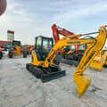 2024 Komatsu PC35MR mini excavator, front three-quarter view