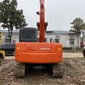 Hitachi ZX70 mini excavator, rear view