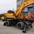 2024 Hyundai R210W-9T wheel excavator, rear three-quarter view