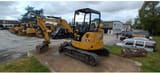 2020 Caterpillar 303.5E CR crawler excavator, rear three-quarter view