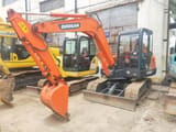 2020 Doosan DH55 mini excavator, front three-quarter view