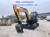 2023 Sany SY55U mini excavator, front three-quarter view