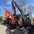 2022 Volvo EC60C mini excavator, front three-quarter view
