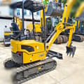 2025 XCMG XE17U Mini Excavator showing the engine compartment and side panel details.