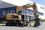 2016 Caterpillar M318F wheel excavator, side profile view