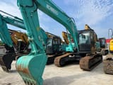 Kobelco SK210-8 crawler excavator, front three-quarter view