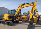 2022 JCB 90Z-2 crawler excavator, rear three-quarter view