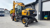 2019 JCB JS175W wheel excavator, rear three-quarter view