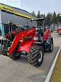 2021 Schäffer 5680Z Mini Excavator with a red body and a clear view of the operator's station.
