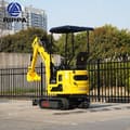 2026 Rippa R319 Mini Excavator rear three-quarter view, showing the yellow engine cover with Rippa logo.
