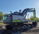2026 Zoomlion ZE210GLC Crawler Excavator from the rear, highlighting the counterweight and exhaust.