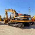 2016 Caterpillar 325BL crawler excavator, rear three-quarter view