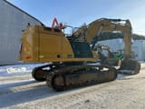 2020 Caterpillar 352-07A crawler excavator, rear three-quarter view
