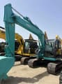 2023 Kobelco SK135SR crawler excavator, front three-quarter view