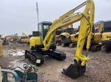 2023 Yanmar VIO55 mini excavator, front three-quarter view