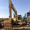 Komatsu PC220 crawler excavator, front view