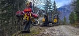2005 Volvo EC210BNLC crawler excavator with Woody 60 harvester head