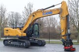 2023 XCMG XE260E Crawler Excavator from a front three-quarter angle, showing the operator's cab.