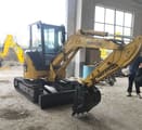Komatsu PC35 mini excavator, side view