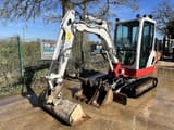2020 Takeuchi TB225 mini excavator, front three-quarter view