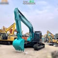 2020 Kobelco SK210LC-6E crawler excavator, front three-quarter view