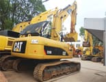 2016 Caterpillar 329D crawler excavator rear three-quarter view