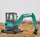 2024 Sunward SWE25UF Mini Excavator from a side profile, showcasing the full length of the boom and arm.