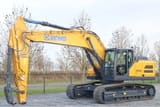 2023 XCMG XE300E Crawler Excavator with a yellow main boom and the XCMG logo clearly visible on the side.
