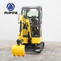 2026 Rippa R327 Mini Excavator with a front view of the cab and digging bucket.