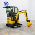 2026 Rippa R327 Mini Excavator with the boom arm retracted and a prominent dozer blade.