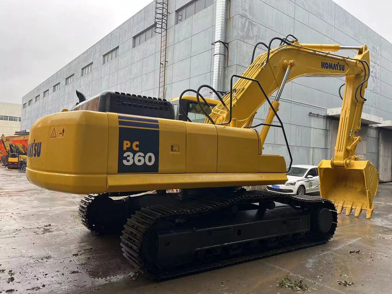 2021 Komatsu PC360 crawler excavator, rear three-quarter view