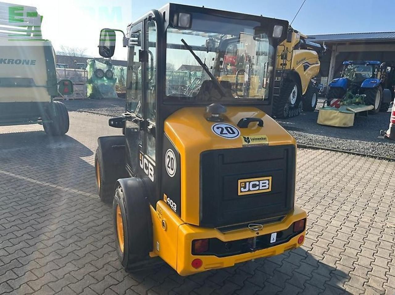 2023 JCB 403 AGRI mini excavator, rear three-quarter view 2023 JCB 403 AGRI mini excavator, rear three-quarter view