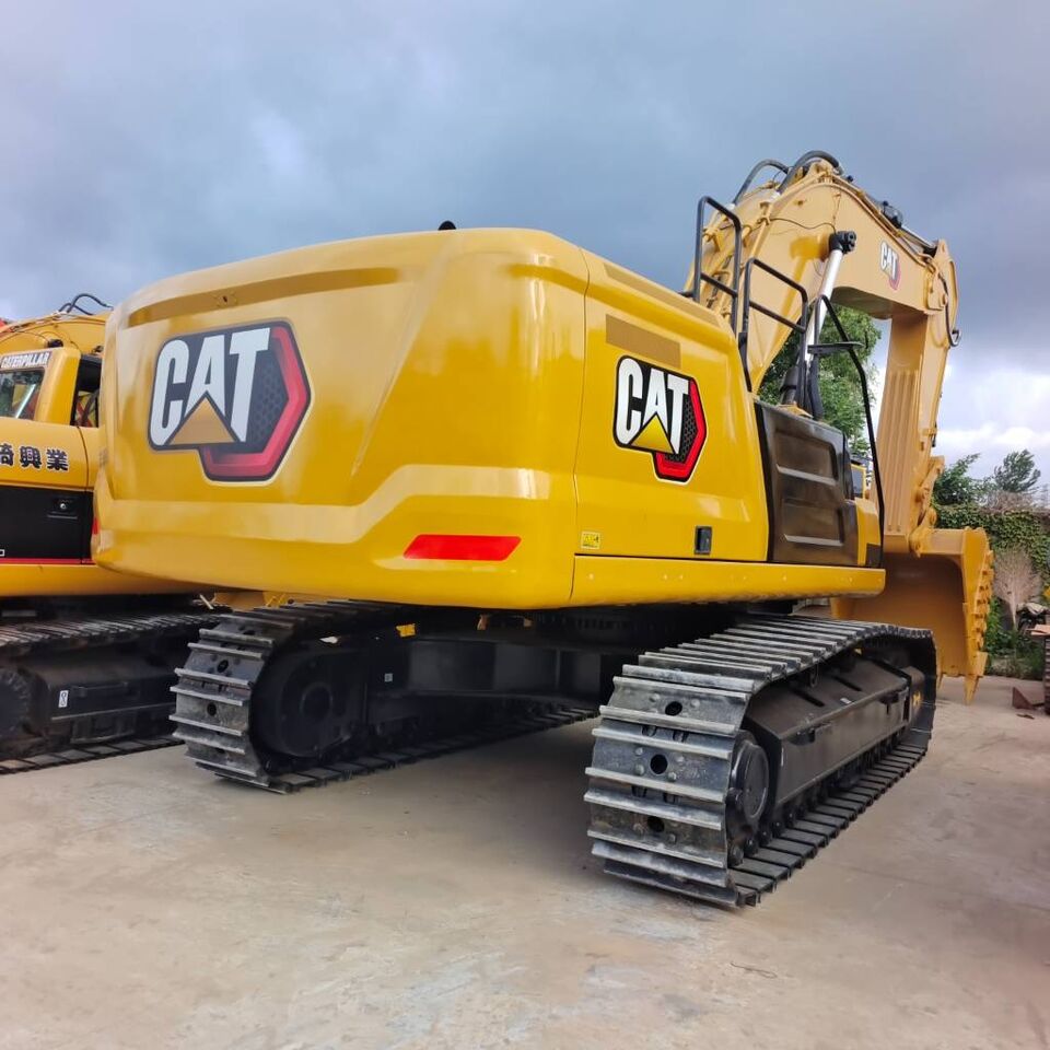2024 Caterpillar 345D crawler excavator, rear three-quarter view
