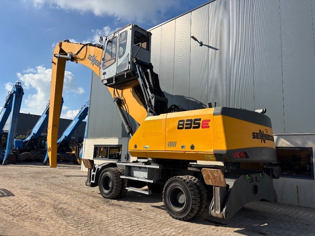 2015 Sennebogen 835E material handler, rear three-quarter view