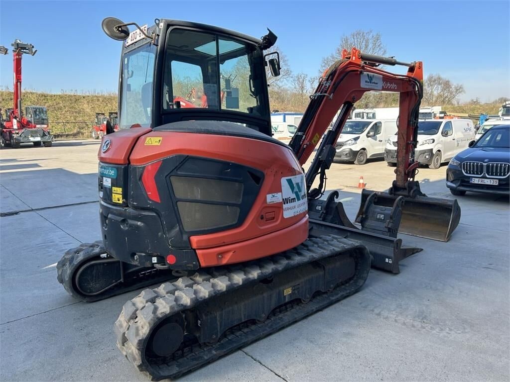 2021 Kubota U50-5 mini excavator, rear three-quarter view