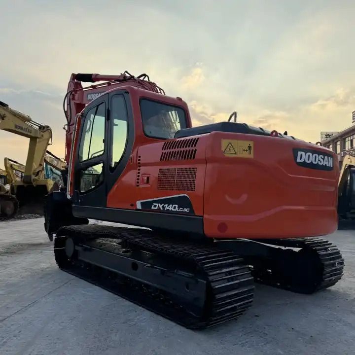 2020 Doosan DX140LC-5C crawler excavator, rear three-quarter view