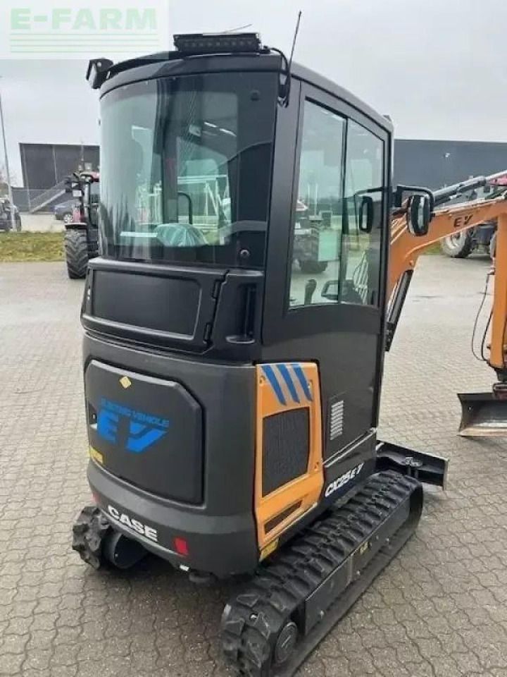 2024 CASE CX 25 EV mini excavator, rear three-quarter view