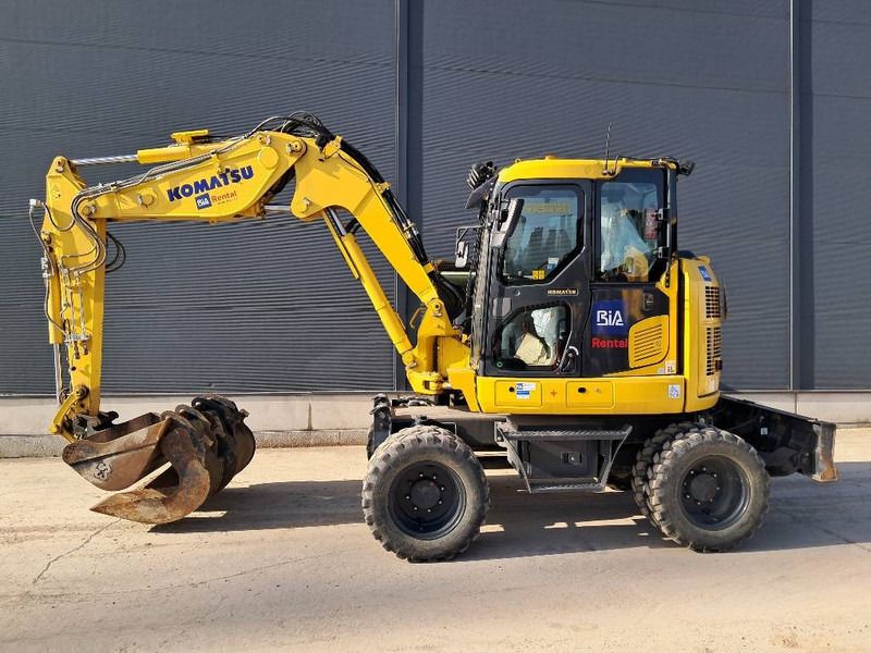 2023 Komatsu PW98MR-11E0 wheel excavator, side profile view