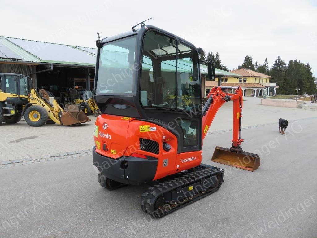 2022 Kubota KX018-4 mini excavator, rear three-quarter view