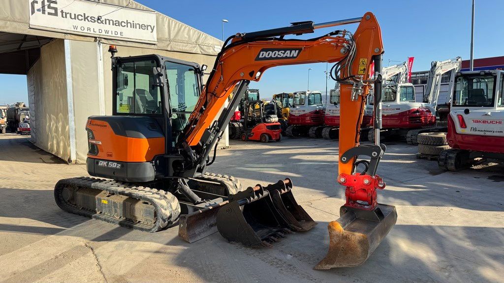 2022 Doosan DX50Z-7 mini excavator, side view
