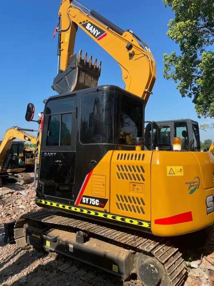 2024 Sany SY75C Pro mini excavator, rear three-quarter view