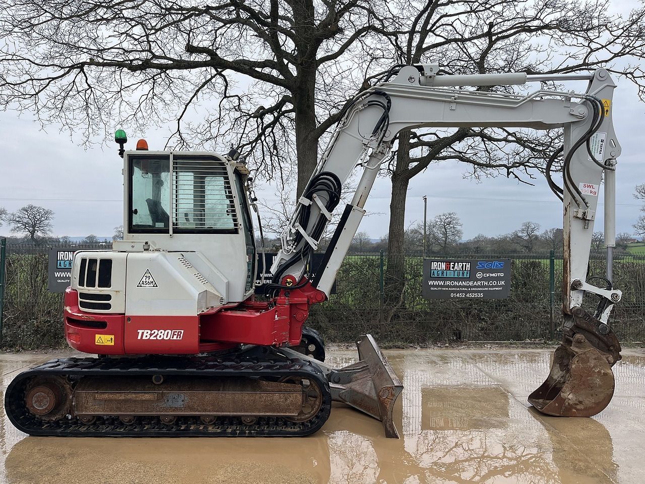 2018 Takeuchi TB280FR mini excavator, side view