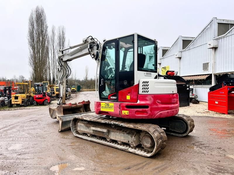 2018 Takeuchi TB280FR crawler excavator, rear three-quarter view