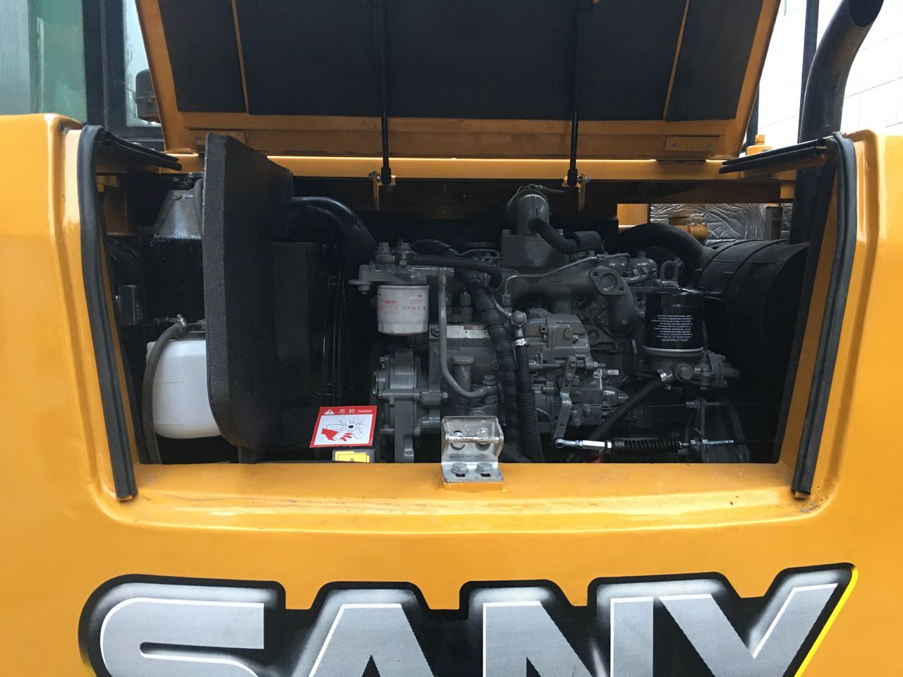 2023 Sany SY75C crawler excavator engine compartment view