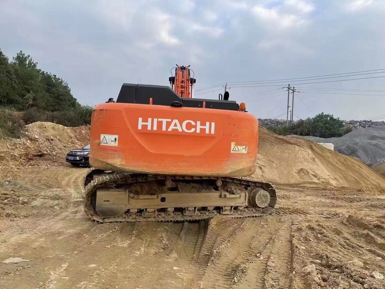 2022 Hitachi ZX350-5G crawler excavator, rear view