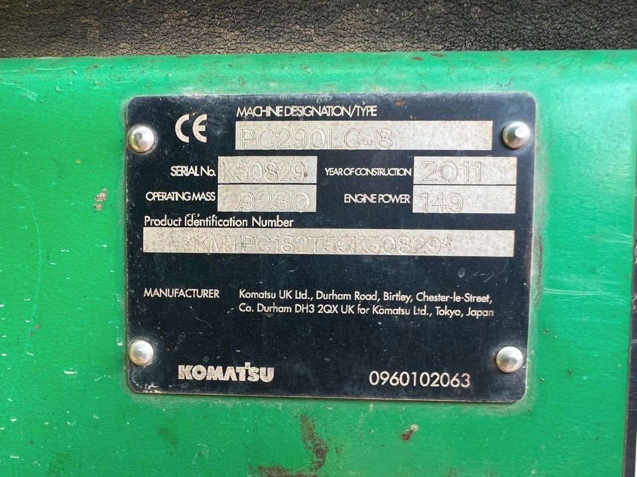 2011 Komatsu PC290LC-8 Crawler Excavator