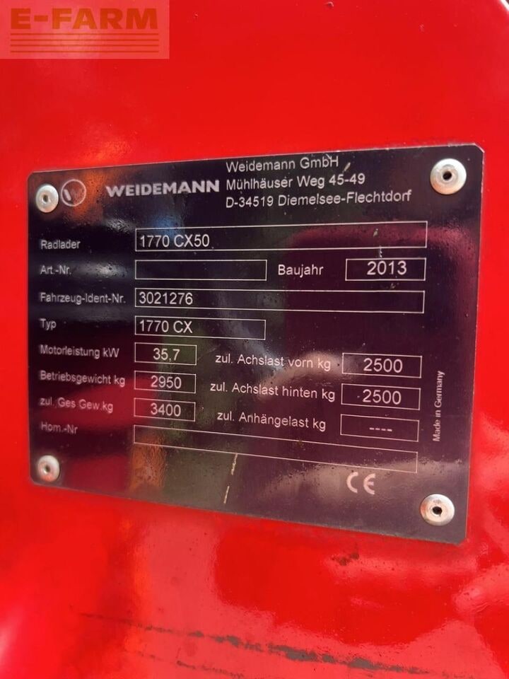 2013 Weidemann 1770 CX50 Mini Excavator 2013 Weidemann 1770 CX50 Mini Excavator