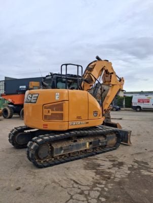 2016 CASE CX145DSR crawler excavator, rear three-quarter view