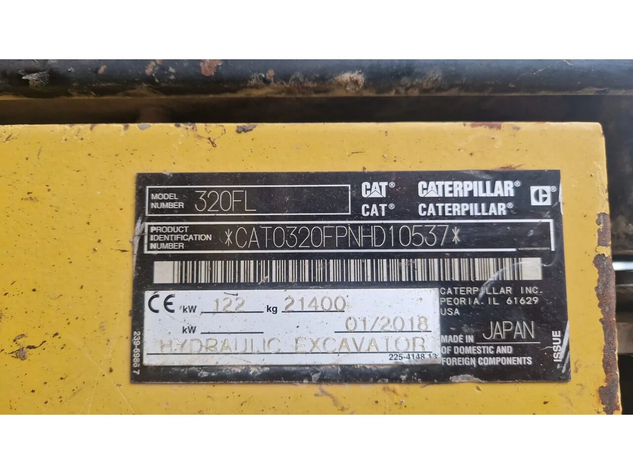 2018 Caterpillar 320FL Crawler Excavator