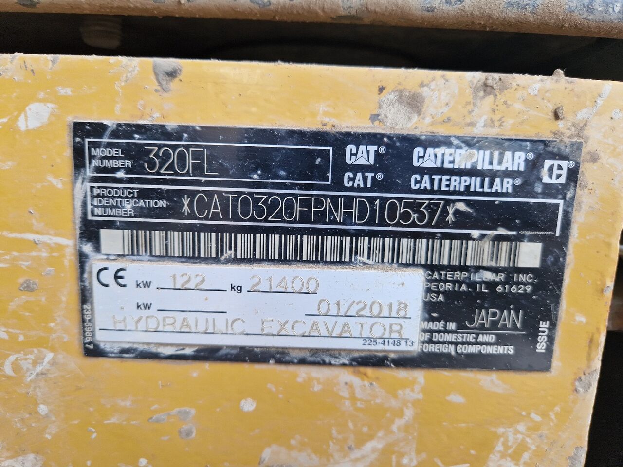 2018 Caterpillar 320FL Crawler Excavator 2018 Caterpillar 320FL Crawler Excavator
